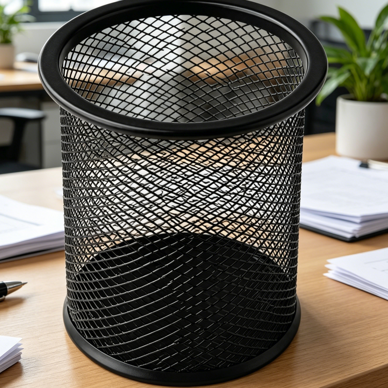 Round office pen holder