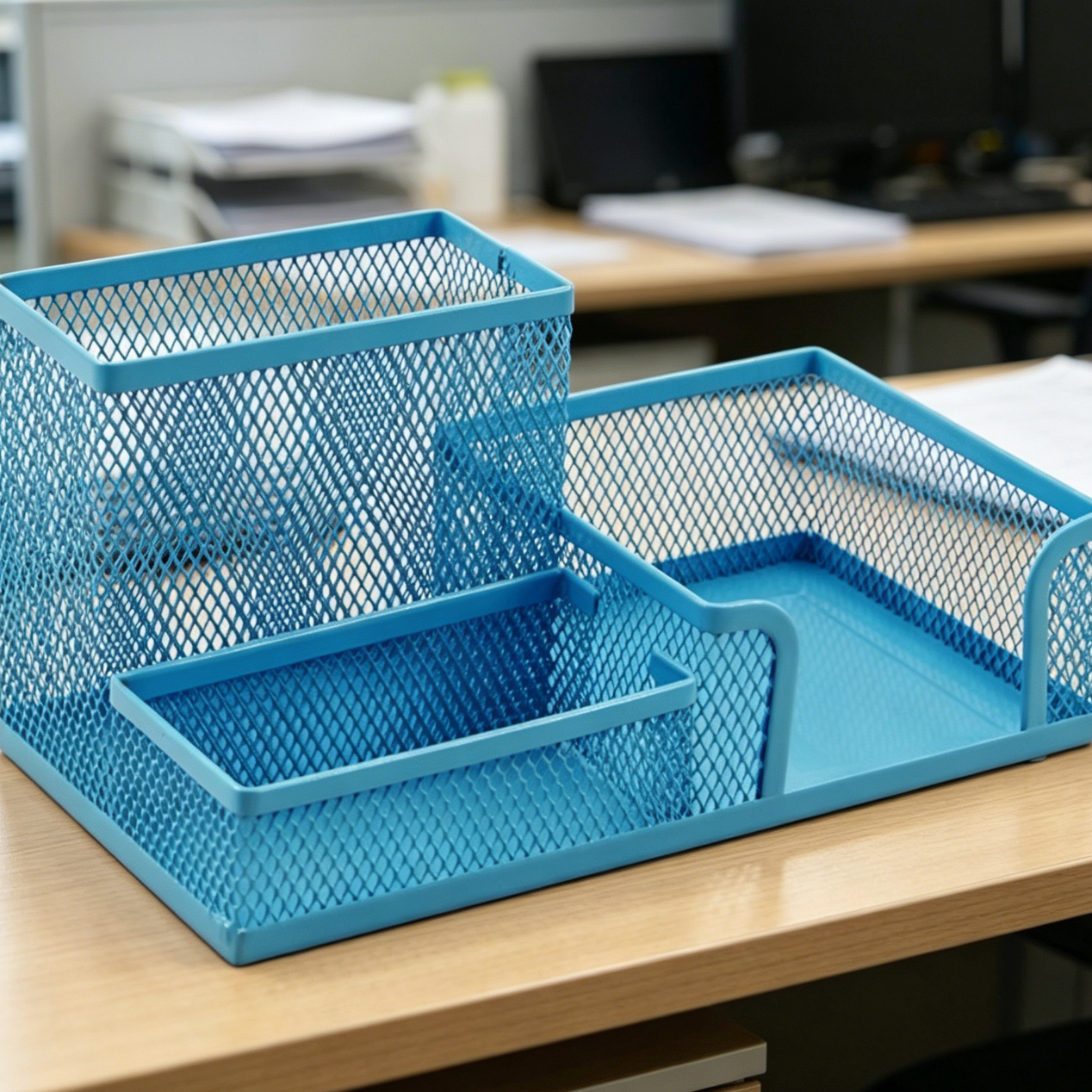Multifunctional metal pen holder